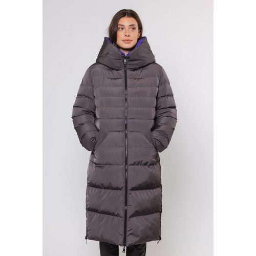 Rino & Pelle reversible long padded hooded coat keila.7002411 10677 graphite a