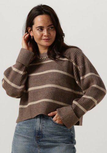 Co&apos;Couture Trui Dames Row Stripe Box Crop Knit