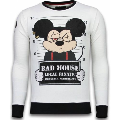 Local Fanatic Bad mouse rhinestone sweater