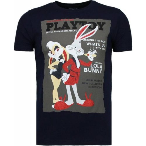 Local Fanatic Playtoy bunny rhinestone t-shirt