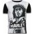 Local Fanatic Bob marley black and white digital rhinestone t-shirt