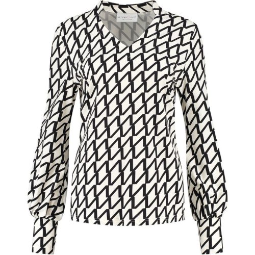 Helena Hart Top goldie print 7370zet zwart/ecru