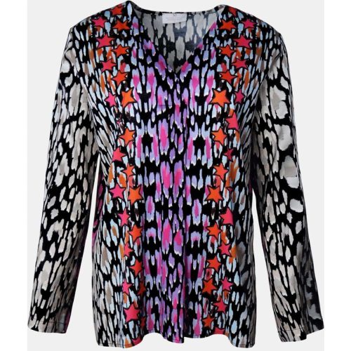 Mucho Gusto Blouse rno degradé luipaardprint met roze en fuchsia accenten