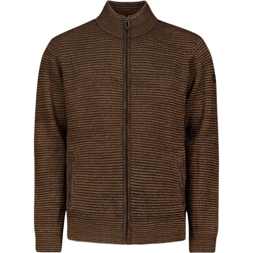 No Excess Cardigan 3 coloured jacquard brown