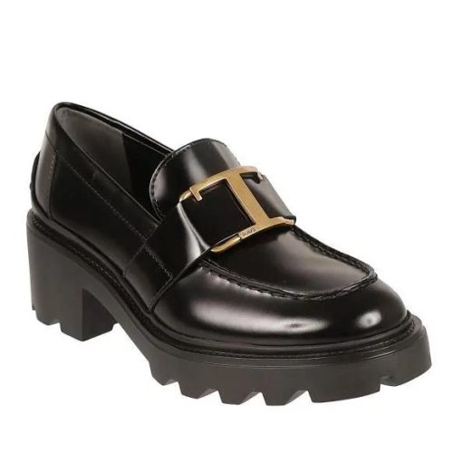 Tod’s Loafers – Black Patent Leather Logo-Plaque 60Mm Loafers in zwart