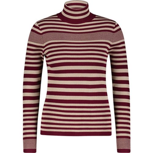 Red Button Top srb4068 roll neck plum/clay