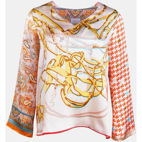 Mucho Gusto ® blouse maldiven oranje kettingprint