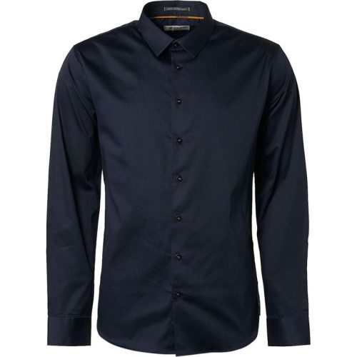 No Excess Basic stretch shirt satin weave navy