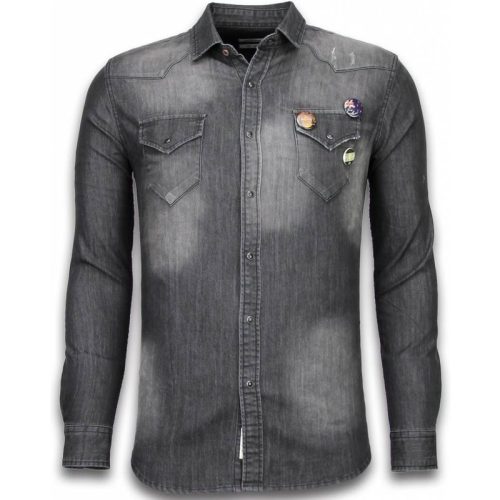 Bread & Buttons Denim shirt spijker slim fit