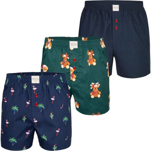 Phil & Co Heren wijde boxershorts kerst multipack 3-pack