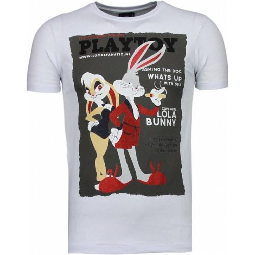 Local Fanatic Playtoy bunny rhinestone t-shirt