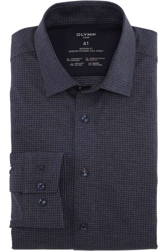 OLYMP Luxor 24/Seven Modern Fit Jersey shirt marine, Motief