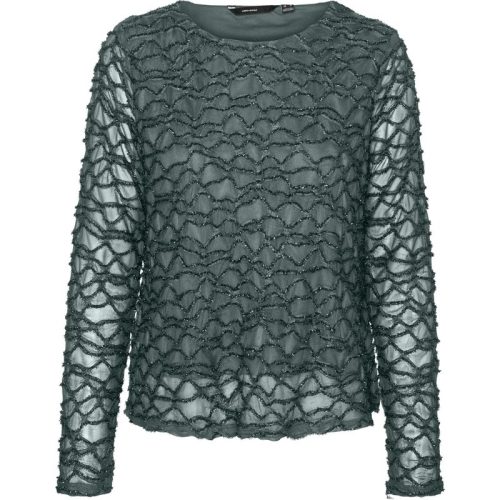 Vero Moda Vmelga ls short boatneck glitter to donker