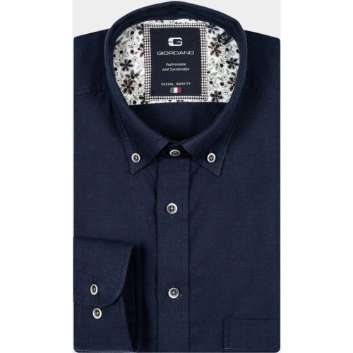 Giordano Casual hemd lange mouw Blauw Brando, LS Button Down Two-T 427001/60