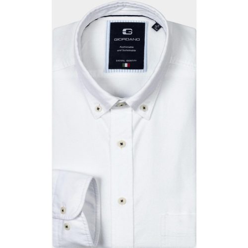 Giordano Casual hemd lange mouw Wit Brando, LS Button Down Classi 427002/10