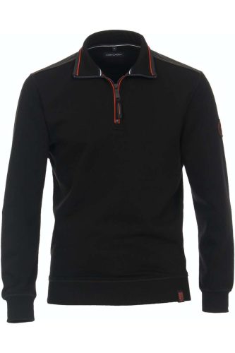 Casa Moda Casual Fit Sweatshirt ritssluitingzwart, Effen