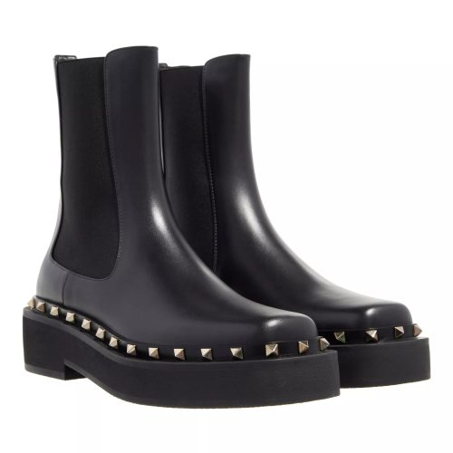 Valentino Garavani Boots & laarzen – Platform Plain Toe Round Boots in zwart