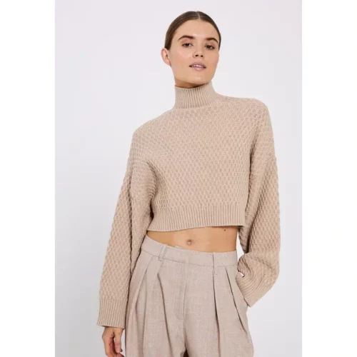 Norr Mathilde bow knit top –