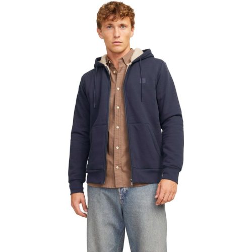 Jack & Jones Jprblumason teddy sweat zip ln night sky