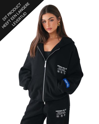 Hidden Hills Label Zip Hoodie Black Pre Order