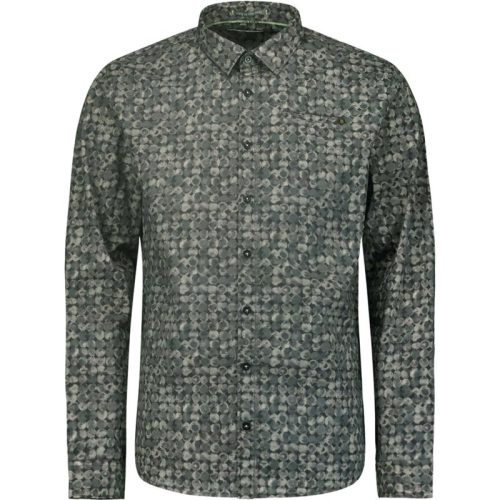 No Excess Shirt stretch allover printed dark green