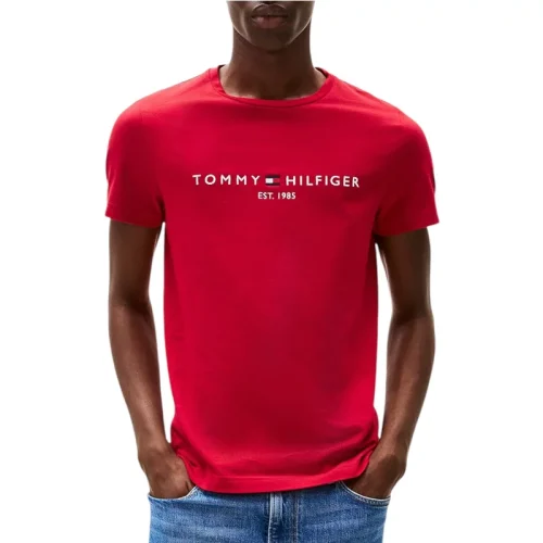 Tommy Hilfiger Slim fit t-shirt met geborduurd logo