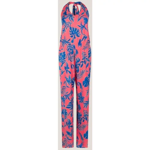 Jansen Amsterdam Fidela vbl452 jersey printen jumpsuit pink/blue