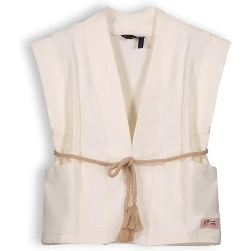 NoNo Meisjes gilet kila pearled ivory