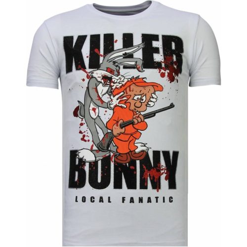 Local Fanatic Killer bunny rhinestone t-shirt