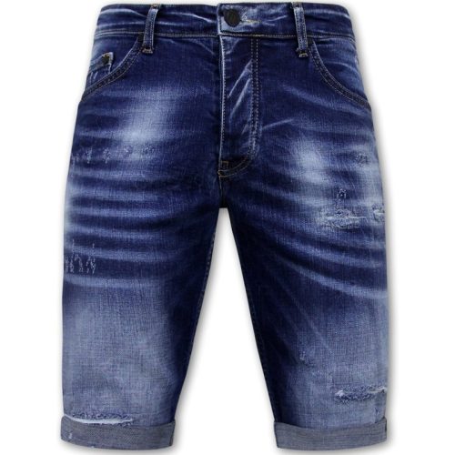 Local Fanatic Blue ripped shorts slim fit