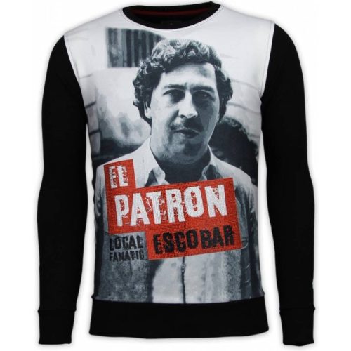 Local Fanatic El patron escobar digital rhinestone sweater