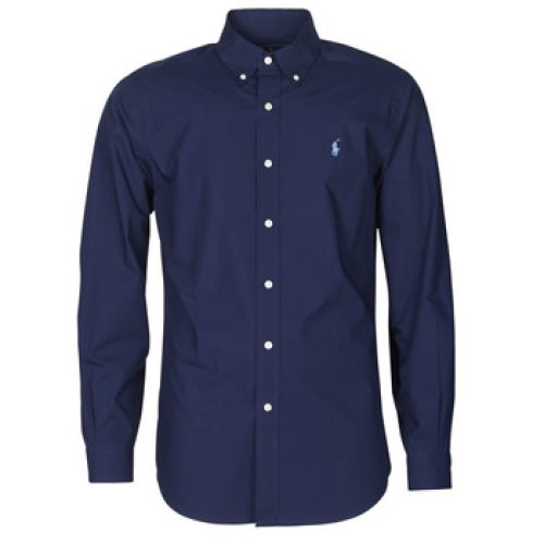 Overhemd Lange Mouw Polo Ralph Lauren CHEMISE AJUSTEE EN POPLINE DE COTON COL BOUTONNE LOGO PONY PLAY”