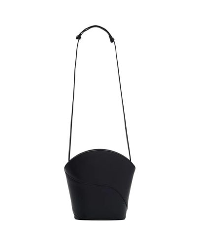 Maeden Shoppers – Oru Zip Leather Shoulder Bag in zwart