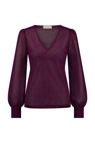 Studio Anneloes Sophie Sparkle Top 12247 T-shirt Lange Mouw 5100 Magenta