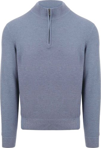 Suitable Structure Half Zip Trui Blauw