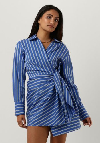 Tommy Hilfiger Mini Jurk Dames Co Stripe Short Wrap Shirt Dress