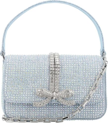 self-portrait Totes & shoppers – BLUE RHINESTONE DENIM BAGUETTE in blauw