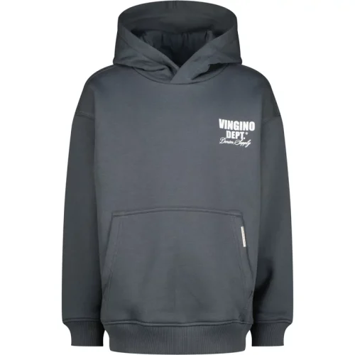 Vingino Jongens hoodie basic boxy fit dark stone