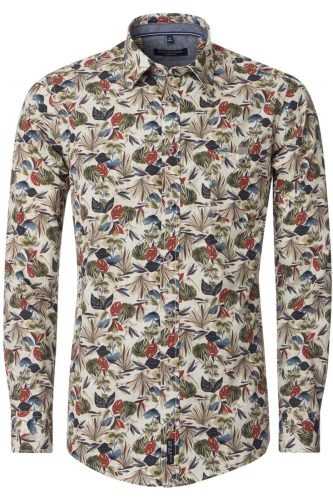 Casa Moda Casual Fit Overhemd beige, Print