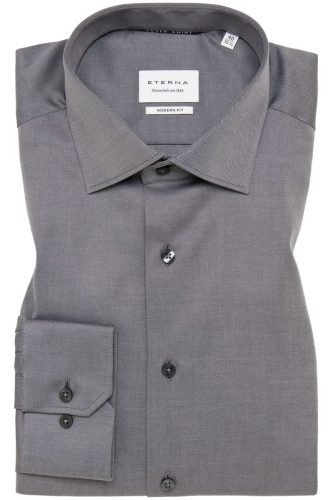 ETERNA Cover Shirt Modern Fit Overhemd steengrijs, Effen