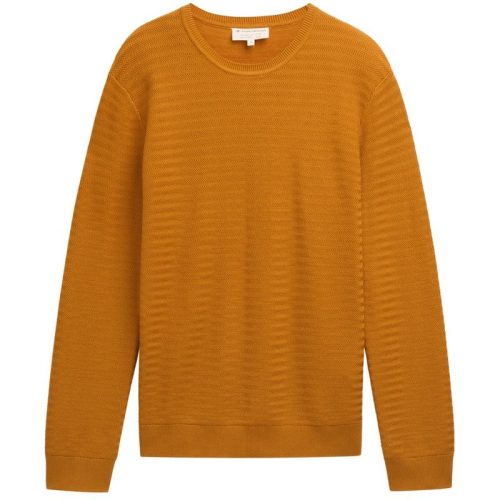 Tom Tailor Structure crewneck knit oker