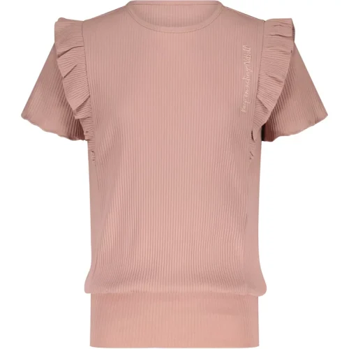 NoBell Meiden t-shirt kex met ruches op de schouder misty rose