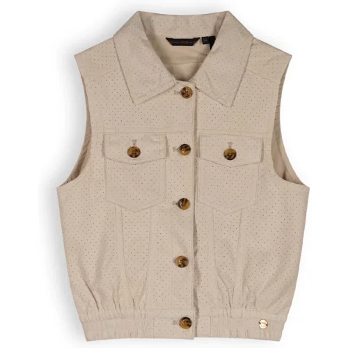 NoNo Meisjes gilet suede dodhy sneeuw