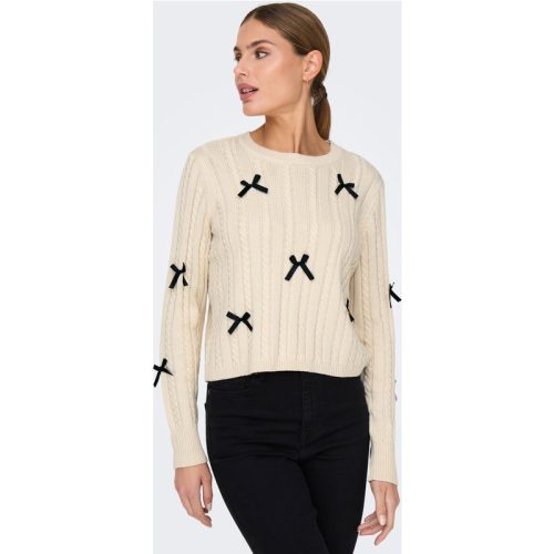 Jacqueline de Yong Jdybow l/s o-neck cable pullover kn