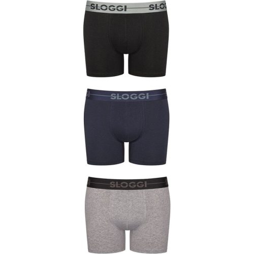 Sloggi Go short 3-pack m008 zwart/grijs/blauw