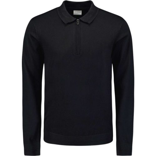 No Excess Pullover polo half zip black