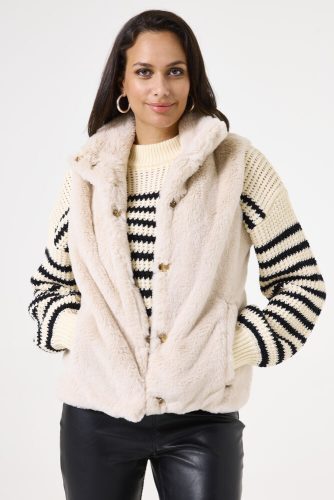 Garcia faux fur gilet beige