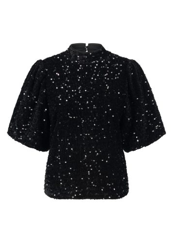 Tramontana C36-14-401 Top Velours Sequins T-shirt Lange Mouw 9000 Black