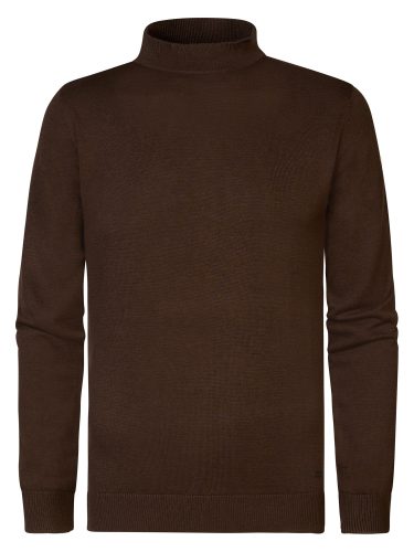 Petrol M-3040-kwc258 Knitwear Collar Basic Trui 7138 Espresso