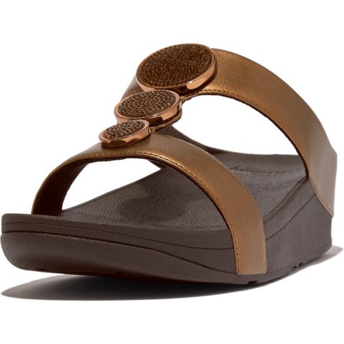 FitFlop Halo bead-circle metallic h-bar slides